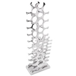 Raft pentru vin, aluminiu, argintiu, pentru 27 sticle GartenMobel Dekor