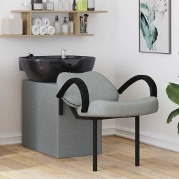 Scaun pentru sampon Gri deschis si negru 63 x 141 x 92 cm GartenMobel Dekor