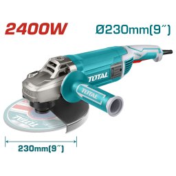 Polizor unghiular Total 230 mm, 2400W, industrial, 6400 rpm, M14