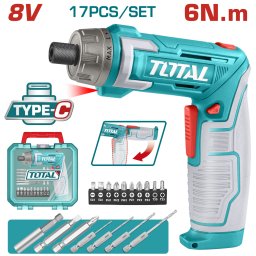 Surubelnita electrica TOTAL 8V Li-Ion cu accesorii, încarcare USB-C