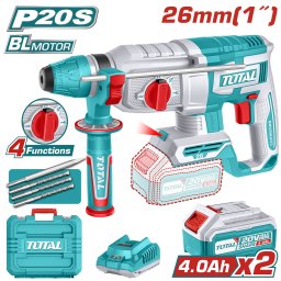 Ciocan rotopercutor Total 20V, 2,5J, SDS Plus, brushless, cu 2 acumulatori 4Ah