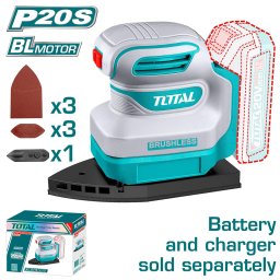 Slefuitor delta pe acumulator TOTAL 20V, brushless, pentru colturi si finisaje