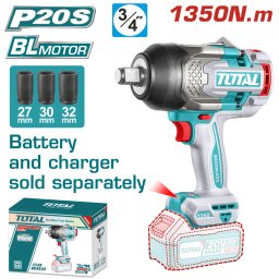 Masina de însurubat cu impact TOTAL 20V, 1350 Nm, 3/4, fara acumulator
