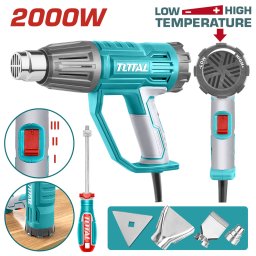 Pistol cu aer cald industrial TOTAL 2000W, temperatura reglabila