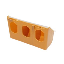 Hranitoare rabatabila pentru porumbei din plastic, 3 compartimente, 25x9x14 cm