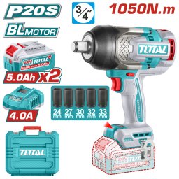 Masina de insurubat cu impact TOTAL 20V, 1050 Nm, 2x 5.0Ah