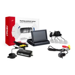 Set senzori de parcare AMiO cu camera HD, ecran 4,3 inch si 4 senzori spate