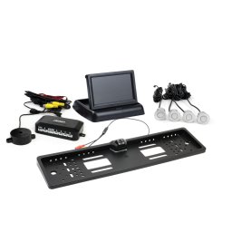 Set senzori de parcare AMiO cu camera HD si display 4,3 inch, 4 senzori argintii