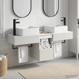Set dulap baie 3 buc. Alb foarte lucios 53 x 35 x 39 cm GartenMobel Dekor