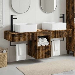 Set dulap baie 3 buc. Stejar fumuriu 53 x 35 x 39 cm GartenMobel Dekor