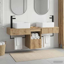 Set dulap baie 3 buc. Stejar Artizanal 53 x 35 x 39 cm GartenMobel Dekor