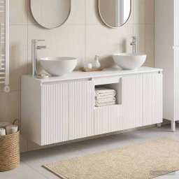 Set dulap baie 3 buc. Alb foarte lucios 49,5 x 35 x 63 cm GartenMobel Dekor