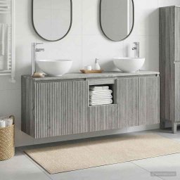 Set dulap baie 3 buc. Sonoma gri 49,5 x 35 x 63 cm GartenMobel Dekor