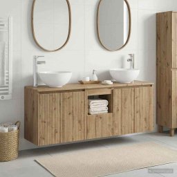 Set dulap baie 3 buc. Stejar Artizanal 49,5 x 35 x 63 cm GartenMobel Dekor