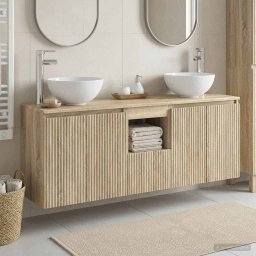 Set dulap baie 3 buc. Stejar Sonoma 49,5 x 41 x 64,5 cm GartenMobel Dekor