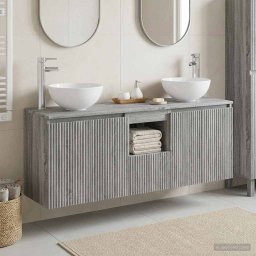 Set dulap baie 3 buc. Sonoma gri 49,5 x 41 x 64,5 cm GartenMobel Dekor