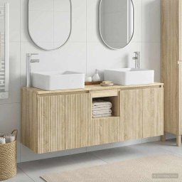 Set dulap baie 3 buc. Stejar Sonoma 49,5 x 41 x 63 cm GartenMobel Dekor