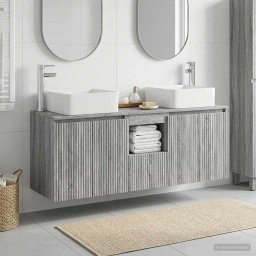 Set dulap baie 3 buc. Sonoma gri 49,5 x 41 x 63 cm GartenMobel Dekor