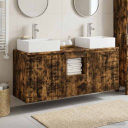 Set dulap baie 3 buc. Stejar fumuriu 49,5 x 41 x 62,5 cm GartenMobel Dekor