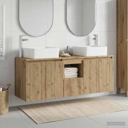 Set dulap baie 3 buc. Stejar Artizanal 53 x 35 x 63 cm GartenMobel Dekor