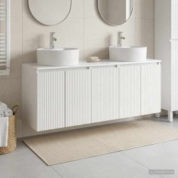 Set dulap baie 3 buc. Alb foarte lucios 49,5 x 44,5 x 65 cm GartenMobel Dekor