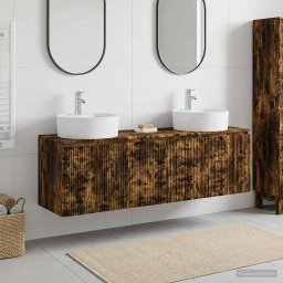 Set dulap baie 3 buc. Stejar fumuriu 49,5 x 44,5 x 65 cm GartenMobel Dekor