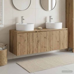 Set dulap baie 3 buc. Stejar Artizanal 49,5 x 44,5 x 65 cm GartenMobel Dekor