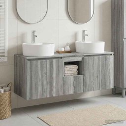 Set dulap baie 3 buc. Sonoma gri 49,5 x 44,5 x 65 cm GartenMobel Dekor