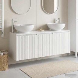 Set dulap baie 3 buc. Alb foarte lucios 49,5 x 44,5 x 65 cm GartenMobel Dekor