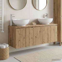 Set dulap baie 3 buc. Stejar Artizanal 49,5 x 44,5 x 65 cm GartenMobel Dekor