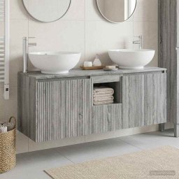 Set dulap baie 3 buc. Sonoma gri 49,5 x 44,5 x 65 cm GartenMobel Dekor