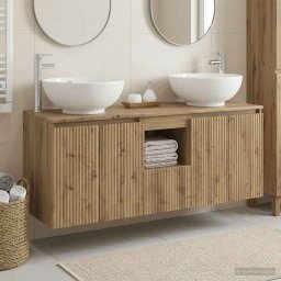 Set dulap baie 3 buc. Stejar Artizanal 49,5 x 44,5 x 65 cm GartenMobel Dekor