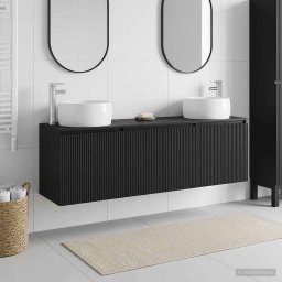 Set dulap baie 3 buc. Negru 49,5 x 44,5 x 66 cm Lemn prelucrat GartenMobel Dekor