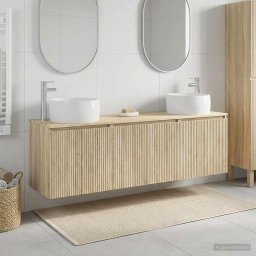 Set dulap baie 3 buc. Stejar Sonoma 49,5 x 44,5 x 66 cm GartenMobel Dekor