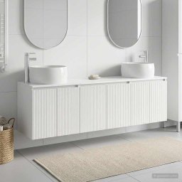 Set dulap baie 3 buc. Alb foarte lucios 49,5 x 44,5 x 66 cm GartenMobel Dekor