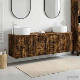 Set dulap baie 3 buc. Stejar fumuriu 49,5 x 44,5 x 66 cm GartenMobel Dekor