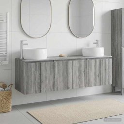 Set dulap baie 3 buc. Sonoma gri 49,5 x 44,5 x 66 cm GartenMobel Dekor