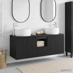 Set dulap baie 3 buc. Negru 49,5 x 44,5 x 66 cm Lemn prelucrat GartenMobel Dekor