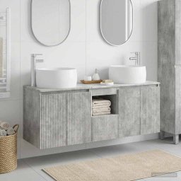 Set dulap baie 3 buc. Gri Beton 49,5 x 44,5 x 66 cm GartenMobel Dekor