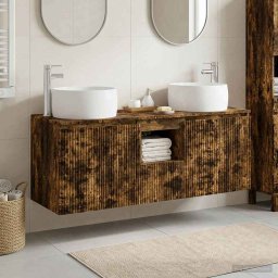 Set dulap baie 3 buc. Stejar fumuriu 49,5 x 44,5 x 66 cm GartenMobel Dekor