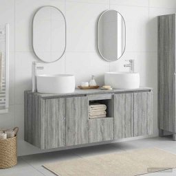 Set dulap baie 3 buc. Sonoma gri 49,5 x 44,5 x 66 cm GartenMobel Dekor