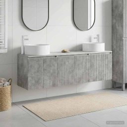 Set dulap baie 3 buc. Gri Beton 49,5 x 44,5 x 65,5 cm GartenMobel Dekor