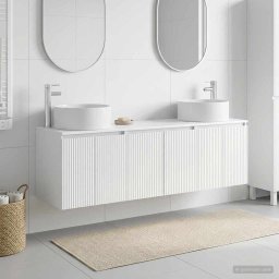 Set dulap baie 3 buc. Alb foarte lucios 49,5 x 44,5 x 65,5 cm GartenMobel Dekor