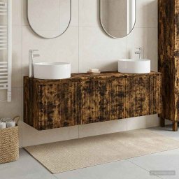 Set dulap baie 3 buc. Stejar fumuriu 49,5 x 44,5 x 65,5 cm GartenMobel Dekor