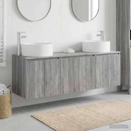 Set dulap baie 3 buc. Sonoma gri 49,5 x 44,5 x 65,5 cm GartenMobel Dekor