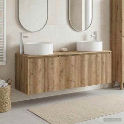 Set dulap baie 3 buc. Stejar Artizanal 49,5 x 44,5 x 65,5 cm GartenMobel Dekor