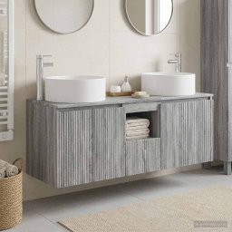 Set dulap baie 3 buc. Sonoma gri 49,5 x 44,5 x 65,5 cm GartenMobel Dekor