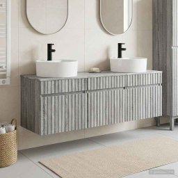 Set dulap baie 3 buc. Sonoma gri 49 x 44,5 x 65 cm GartenMobel Dekor
