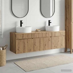 Set dulap baie 3 buc. Stejar Artizanal 49 x 44,5 x 65 cm GartenMobel Dekor