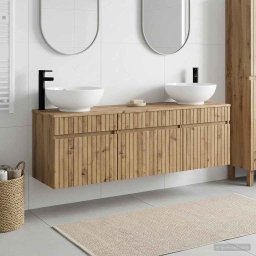 Set dulap baie 3 buc. Stejar Artizanal 49 x 44,5 x 66,5 cm GartenMobel Dekor